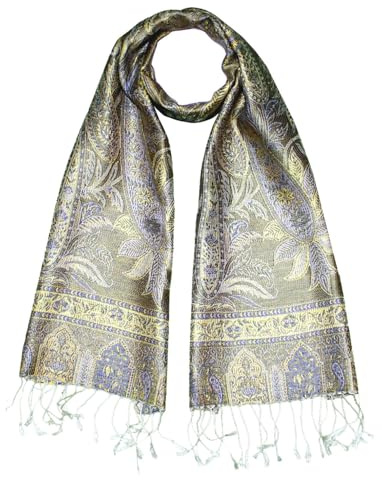 Lorenzo Cana Luxus Seidenschal Frauen Schal 100% Seide gewebt Damenschal elegant Paisley Muster Silbergrau 78687333