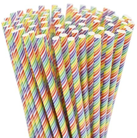 100 pajitas de papel, pajitas de papel biodegradables, pajitas de papel de colores desechables, pajitas de papel desechables, para cumpleaños, bodas, fiestas, Navidad, cócteles
