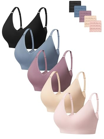 HBselect BH Damen ohne Bügel, weich gepolsterter Bustier Damen Baumwolle | Sport BH mit weicher Unterstützung, BH ohne Bügel Set, Bustier Damen große Brüste, bequemer Vollschalen-BHs, T-Shirt Soft Bra