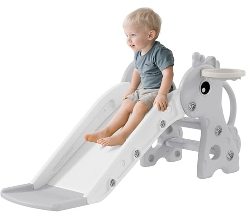 AIYAPLAY Tobogán Infantil 3 en 1 con Escalera 1 a 3 Años Gris