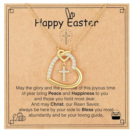 ZephyrHome 18K Kreuz Halskette Damen Gold, Vergoldete Halskette Damen mit Herz Anhänger, Filigrane Kette, Geschenk Schmuck Kreuz für Mädchen und Frauen