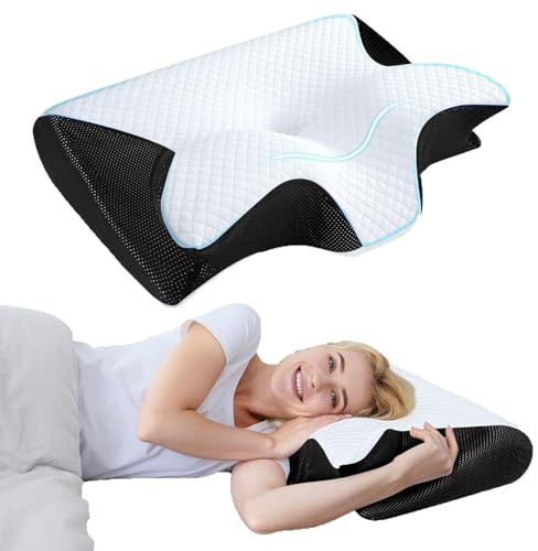 MEIION pillowdaddy Pillow Daddy Das Nacken - Therapiekissen Ergonomisches Memory Foam Kissen – Nackenstützkissen für Seiten-, Rücken- & Bauchschläfer, atmungsaktiv & waschbar