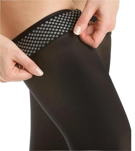 LYXYGMV 1 Paar Oberschenkelhohe Kompressionsstrümpfe ohne Zehen for Damen und Herren Gebrauch: Für Radsport, Basketball und Langstrecke(Black - 1 Pair,S)