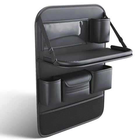 Générique Protecteur Arrière de Siège Auto, organisateur de dossier de siège de voiture en cuir avec table multifonction, pour Ford Transit Custom 2012-2023, sac de rangement suspendu voiture enfant