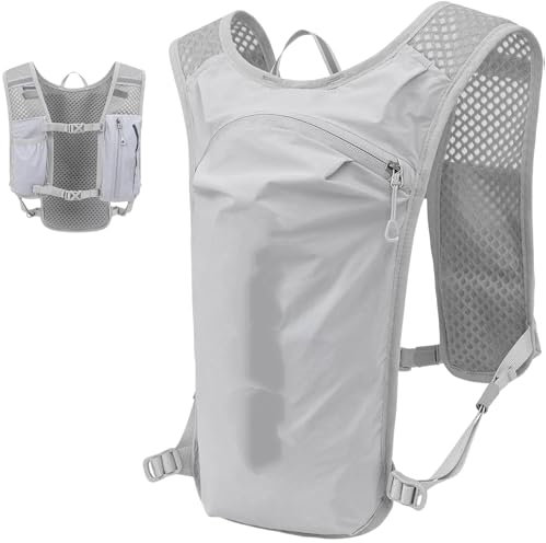 Gilet d'hydratation léger et isolé avec flasque souple de 250 ml – Sac à dos pour randonnée, trail course et marathons (unisexe)