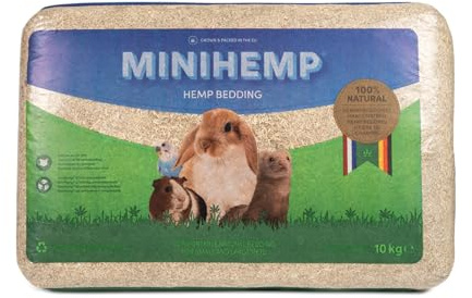 MINIHEMP Kleintierstreu aus Hanf, Hanfeinstreu, Nagerstreu, 100 L | für Kaninchen, Hamster, Meerschweinchen, staubarm, hohe Saugkraft, bindet Feuchtigkeit und Gerüche, nahezu staubfrei