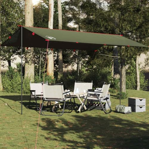 Hauszelt Inflatable Tent,Tarp Olivgrün 506x306 cm Wasserdicht für Fahrradtour, Trekking, Camping