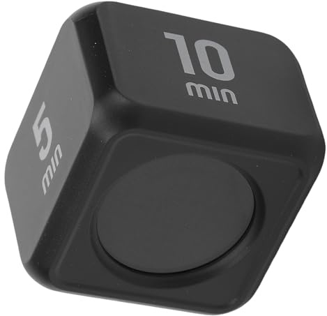 MENDUNER Temporizador de Productividad Flip Sensor de Gravedad Temporizador de Cubo Cuenta Atrás y Cuenta Atrás, Cuenta Atrás 5/10/25/50 Minutos, Vibración Silenciosa, 3 Niveles de (Black)