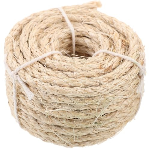 Toddmomy Corda di Sisal Naturale 6mm X 10m per Tiragraffi Fai da Te, Corda Tagliabile Resistente per Accessori e Pali da Graffio per Gatti Domestici