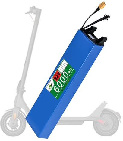 WILLQ Pacco Batteria al Litio da 36V 6Ah per Monopattino Pieghevole, Batteria agli ioni di Litio da 36 Volt 6000 mAh, Kit di Ricambio per Motore da 216 Wh con connettori XT60 + SM.