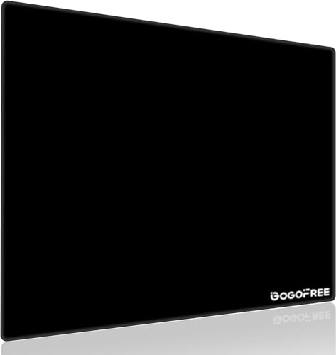 SYHITOU Gaming-Glas-Mauspad aus gehärtetem Glas mit Harter Oberfläche, ultraglattem Finis, großes Mauspad wasserabweisend, präzise Geschwindigkeitskontrolle für Esports (Schwarz, 400 x 500 mm)