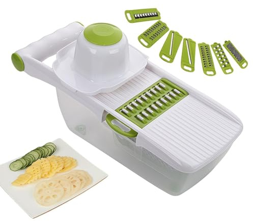 Huehkir Picadora De Alimentos - Dispositivo Cortador Manual Multifuncional Y Portátil,Picador Y Rebanador De Verduras - Para Picar Frutas Y Alimentos, Cocina E Cocinar En Apartamentos Y Casas E