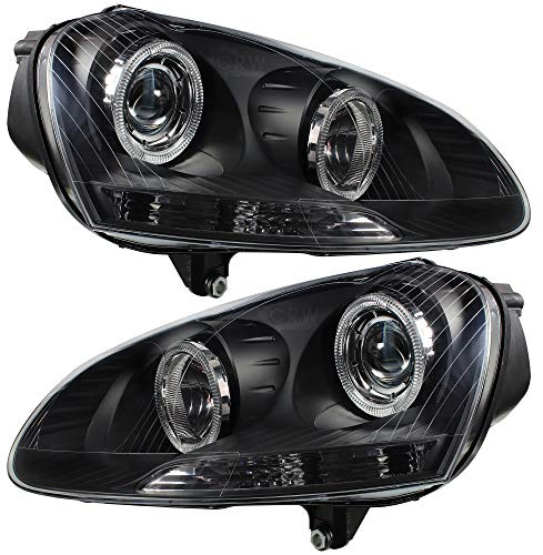 Scheinwerfer Set V 5 Typ 1K Bj. 03-08 Angel Eyes klar/schwarz H7+H7
