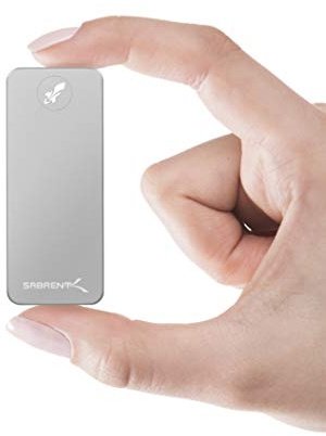 SABRENT External SSD 512GB, Portable Hard Drive NVMe USB 3.2x2 1000 MB/s Read, USB 3.2 Cable C to A and Type A to C Included, External M.2 SSD Aluminum Shell 2.85 in Length (SB-512-NANO)