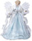 Valery Madelyn Árbol de Navidad de 31 cm, ángel con Plumas, Punta de árbol de Navidad, Funciona con Pilas, Multicolor LED Iluminado, Figura de ángel de Encaje Azul y Blanco