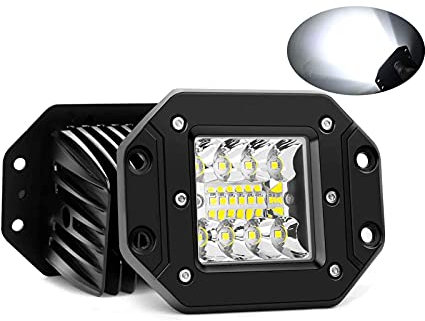 SKYWORLD 2 Pcs 5 Pollici 42W Faro da Lavoro Led 12V 24V, Cubo Faretti Fendinebbia, Spot Light Fari Led Luci di Lavoro per Fuoristrada Auto Trattore Escavatore Camion SUV ATV 4x4