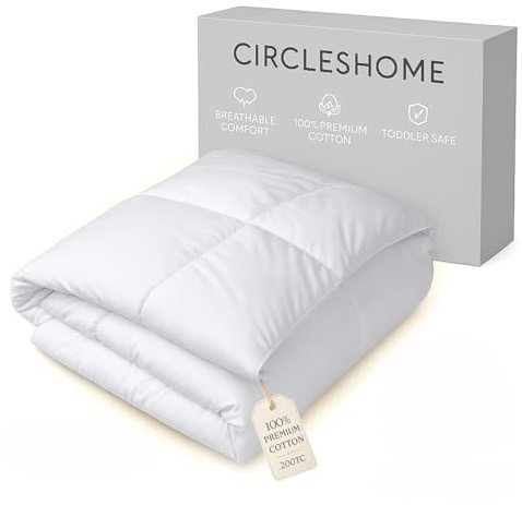 CIRCLESHOME Warm Crib Comforter - Soft, Comfortable, and Breatheable 100% Cotton Comforter for Toddlers - 200 Thread Count - Square Shape Quilting Design (37 x 52)