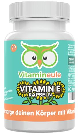 Vitamin E Kapseln - hochdosiert 100 mg (150 i.E.) Tocopherol | Produktion in Deutschland - bioaktiv, pflanzlich & vegan - laborgeprüft & ohne Zusatzstoffe - Vitamineule®