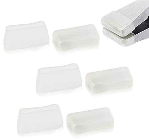 LEONTOOL 6 Stück Ersatz-Gummispitzen für Glasbruchzange, flache Backenspitzen, Schlüsselanhänger, Hardware, 2,5 cm Schlüsselanhänger, Zange zum Befestigen von Gummispitzen Buntglaszubehör für Hardware