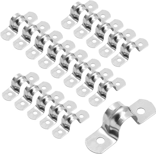 FENGCHUANG 35 Stück Schwerer U-Rohrschellen Ø 32mm Edelstahl Rohr Rohrschelle Schlauchschnalle Rohrhalterung 304 U Clamps Saddle Clamps 2 Hole Pipe Clamps Brackets