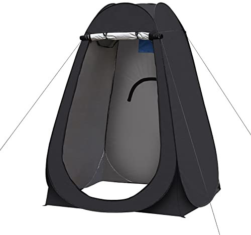 TUKAILAi Pop Up Tent for Camping Privacy Shelter - Portable Outdoor Shower Toilet Tent with Sunshade Beach Changing Room & Dressing Shelter - Instant Setup with Carrying Bag (Black)