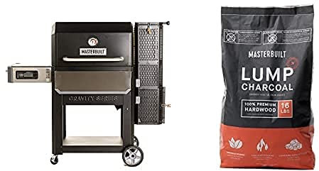 Masterbuilt MB20041320 Gravity Series 1050 + Masterbuilt MB20091621 Natural Reusable Lump Charcoal