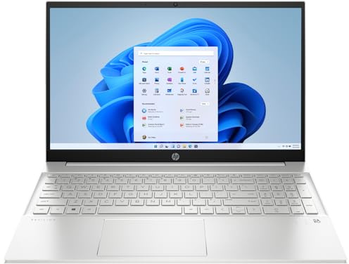 HP Ordinateur portable Pavilion, écran LED HD de 15,6, processeur AMD Dual-Core, carte graphique AMD Radeon, HDMI, USB Type-C, batterie longue durée de vie, ensemble housse et souris sans fil, Win 11
