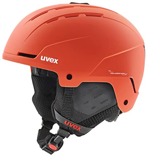 uvex Stance - robuster, effizient belüfteter Skihelm für Damen und Herren mit individueller Größenanpassung - Fierce red matt - 54-58 cm