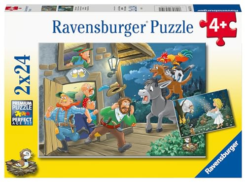 Ravensburger Puzzle Märchenstunde - 2x24 Teile Puzzle ab 4 Jahre | 2x24 Teile Puzzle, Kinderpuzzle ab 4 Jahre, Ravensburger Qualität