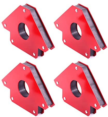 Tanstic 4Pcs Arrow Welding Magnet Set, 3 25lbs Magnetic Welding Holder, Strong Welding Angle Magnet, Welding Magnets and Clamps Holding Power Welding Accessories 45 90 135 Degree