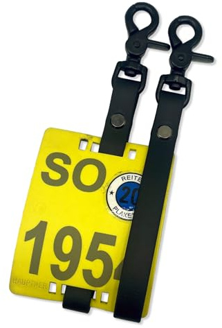 Reitplakettenhalter (Paar) aus Biothane (Schwarz, Schwarz-Matt)