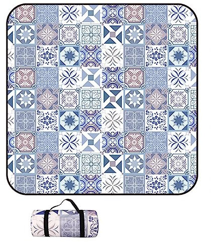 EUPXRHY Picknickdecke 300x300cm, XXL Tragbare Piknikdecken Wasserdicht, Picknickdecke Alubeschichtet Isoliert Waschbar, Dicke Picknickdecke Gepolstert für Camping, Picknick, Wandern, BBQ,K