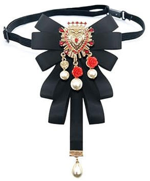 Hoshisea Perle Bogen fliege, Damen Elegante Fliege, Vorgebundene Abschlussfliege, Arbeitskrawatte, Kleidung
