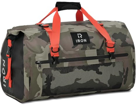 BORLENI Bolsa Moto Impermeable Maleta Trasera Moto Bolsa de Sillín Alforja Viaje Drybag Hombre Mujeres para Viajes, Deportes, Ciclismo, Senderismo, Camping, Playa 50L Camuflaje