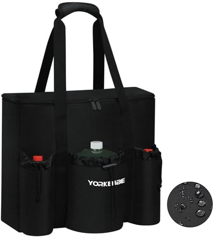 Yorkenbe Tragetasche für Campingkocher 1-flammig, Wasserabweisend Campingkocher Tragetasche mit 3 Taschen, Robuste Tasche für 1-Brenner Outdoor-Gaskartuschenkocher, Passend für Herde bis zu 39x37x14cm