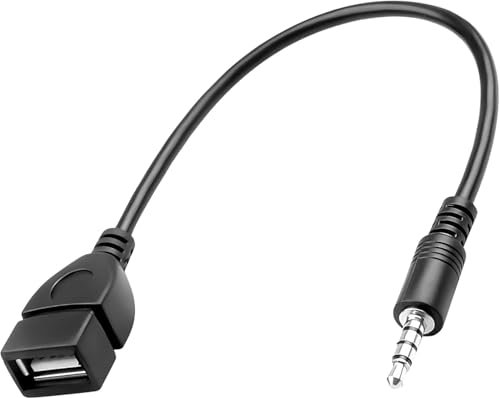 USB to Aux Audio Jack Adapter, USB to 3.5mm Audio Converter Car Stereo Cable Adapter, Male Aux Audio Plug to USB 2.0 Female Converter OTG Aux Cord, Audio/MP3/CD Player/External U Disk/Speaker.