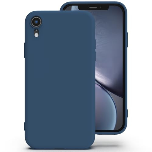 Zuvirelx Silikon Handyhülle für iPhone XR Hülle, Weiches Griff, Dünne, Minimalistisch, Stoßfest, rutschfest, Taschenpassend - Blau