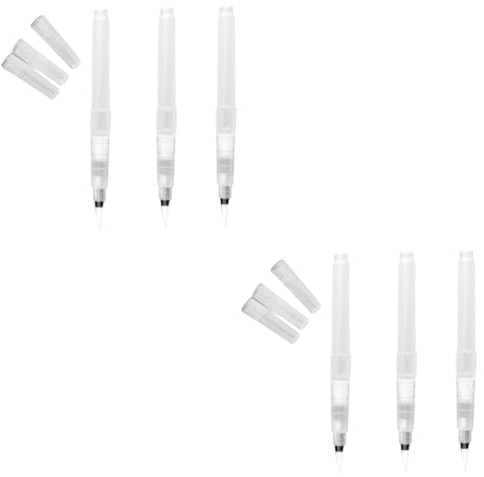 TOKIDNY 6 Stk Wasserpinselstift Tintenpinselstift Aquarellstifte aquarellmarkerpinsel auswaschbarer Lackstift Farbmarker aquarellfarben stifte wassermalstifte Textmarker Zeichenstift Weiß