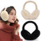 XIANGLONGY 2 Stück Plüsch Ohrenwärmer Damen, Faltbare Flauschige Ohrenwärmer Schwarz und Beige, Bequemer Weicher Ohrschützer Erwachsene Winter Reiten Warme für Damen und Herren