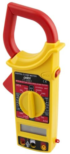 Multímetro digital 1000V con pinzas amperimétricas, ideal para mediciones eléctricas y diagnósticos en circuitos.