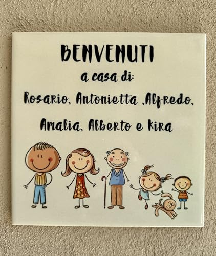 Mattonella in ceramica personalizzata con i tuoi nomi 15x15