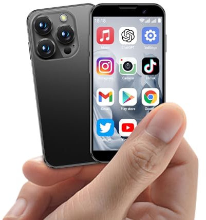 Smartphone Mini con schermo HD da 3,0, telefono mini sbloccato, videocamera da 5 megapixel, riconoscimento facciale, doppia SIM, GPRS, scheda TF e un corpo ultra - sottile, ideale per i bambini Nero