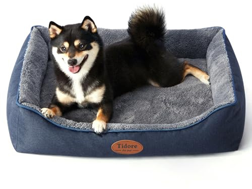 Tidore Orthopedic Dog Bed Medium Size Dog, Durable Egg Crate Foam Sofa Dog Bed with Washable Removable Cover, Waterproof Lining, Pet Beds for Medium Dogs, Navy