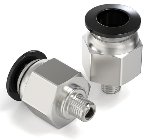 TAILONZ PNEUMATIC Male Straight 4mm Tube OD x M6 Thread Push to Connect Fittings PC4-M6(Pack of 10)