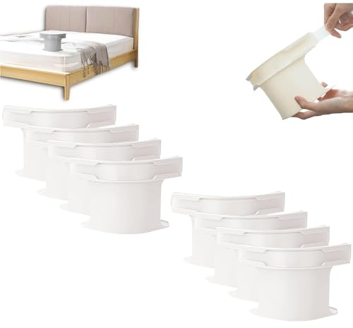 Sänglakanshållarset med låsremsor, slitstarka fästanordningar för sänglakan, halkfria låslakanklämmor, för madrasser i alla storlekar, filtar, sängkläder (vit-8 st)