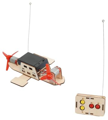 Oshhni DIY RC -Boot Kit Bildungswissenschaft Experiment Kit Holzstamm Lernhandwerk Set Fernbedienung Windboot für Kinder Jungen
