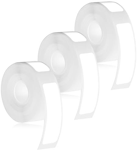 Nogeqi 3 Rollen Etiketten Weiß für Phomemo D30/D32/D35/Q30/Q30S/Q31, 12 x 40 mm, Thermal Label Tape, Thermo Etikettenband Adaptiertes Etikettendruckpapier für Haus Büro Schule, 160 Bänder/Rolle