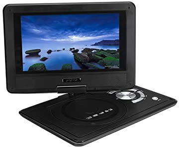 MKHFP Lettore DVD da viaggio, 9 pollici HD TV lettore DVD portatile 16:9 schermo LCD CD gioco TV lettore radio USB adattatore lettori DVD