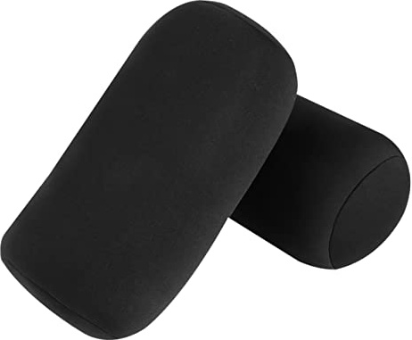 KOCKSHION Almohadas Cilíndricas Cuello 2 Unidades Tamaño Estándar Algodón Puro Negro Suave Cómoda Uso Hogar y Descanso Cojines Rellenos