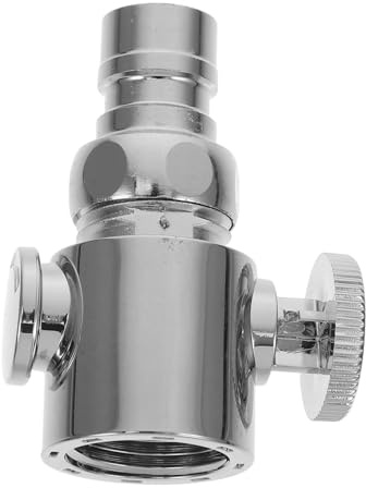 ORFOFE Geräteventil Waschmaschine mit Einstellbarem Wasserabsperrventil für Wasserhahn aus Abs in Silber Geeignet für Küche und Haushalt mit 20mm Adapterdurchmesser